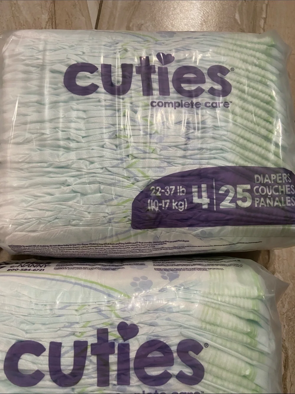 Complete Care Baby Diapers Size 4 - White with Purple Accents (75 ct)